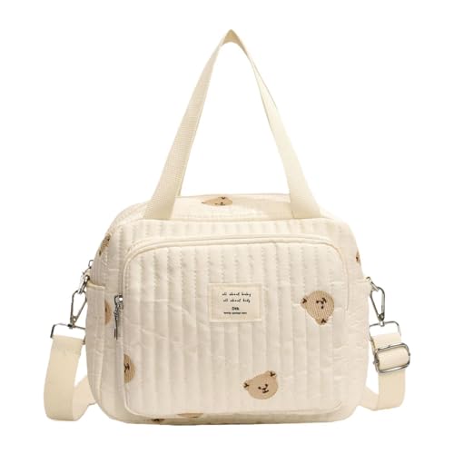 perfeclan Tragetasche für Damen, Stickerei, Geldbörse, Aufbewahrungstasche für Reisen, Arbeiten, Freizeit, Party, Bär von Perfeclan