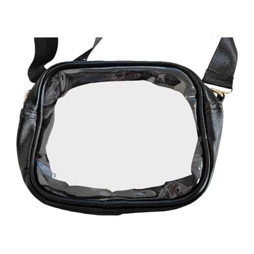 perfeclan Transparente Tasche, Trendige Umhängetasche zum Einkaufen, Urlaub, Sommer, Pendeln, Schwarz von Perfeclan