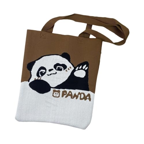 perfeclan Umhängetasche Damen Stricktasche Satchel Clutch Lady Ästhetische Strandtasche Leichte Mode für Herbst Arbeit Outdoor Frühling, Braun von Perfeclan