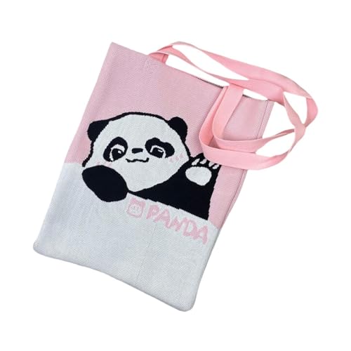 perfeclan Umhängetasche Damen Stricktasche Satchel Clutch Lady Ästhetische Strandtasche Leichte Mode für Herbst Arbeit Outdoor Frühling, Rosa von Perfeclan