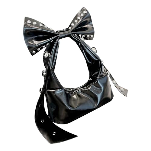 perfeclan Umhängetasche Einkaufstasche für Frauen PU Goth Achselstärke zum Pendeln, Schwarz von Perfeclan