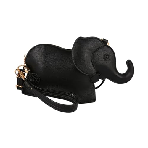 perfeclan Umhängetasche in Elefantenform, modische, lustige Geldbörse für Party, Reisen, Arbeit, Urlaub, Schwarz von Perfeclan