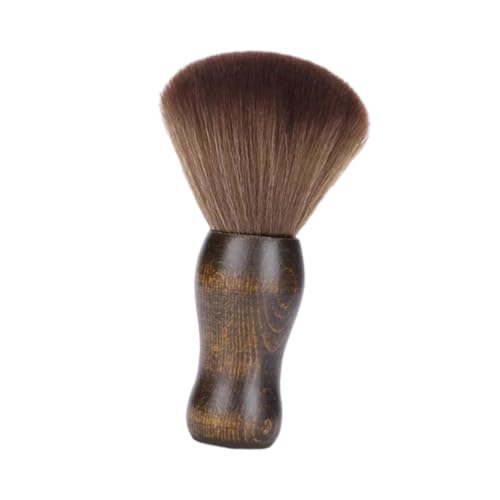 perfeclan Weiche Friseurbürste, Gesichtsbürste mit Holzgriff, Make-up-Haarentfernung, Haarfeger für Zuhause, Nackenstaubtuch zum Haareschneiden für Männer von Perfeclan