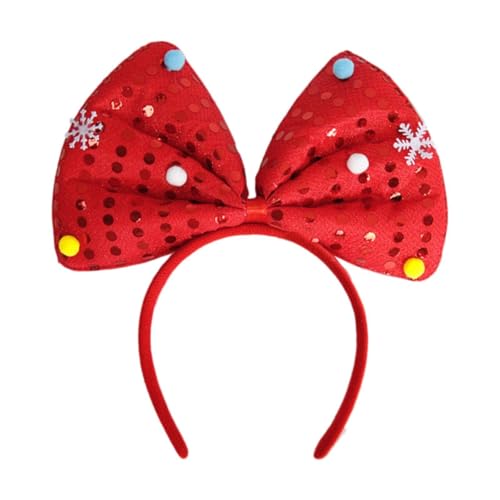 perfeclan Weihnachts-Stirnbänder, Haar-Accessoires, Party-Zubehör, Foto-Requisiten, dekorativer Haarreif, weihnachtliche Kopfbedeckung für festliche, Schleife von Perfeclan