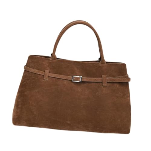 perfeclan Wildleder -Einkaufstasche für Frauen Slouchy Mode Hobo Handtasche große Kapazität Wildleder Geldbeutel, Braun von Perfeclan