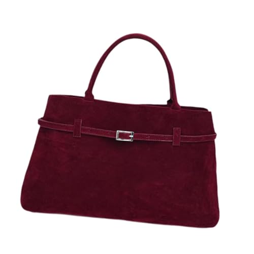 perfeclan Wildleder -Einkaufstasche für Frauen Slouchy Mode Hobo Handtasche große Kapazität Wildleder Geldbeutel, Burgunfy von Perfeclan