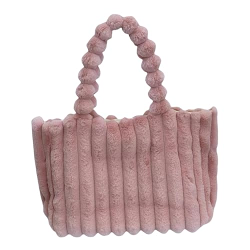 perfeclan Winter-Handtasche, Beutel, Damen, Plüsch, Einkaufstasche für die Arbeit, den Alltag, auf der Straße, Dating, Reisen, Rosa von Perfeclan