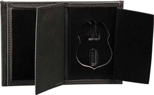 Perfect Fit Hidden Badge Bifold Wallet TSA Badge and ID Case Hidden Badge Wallet (Cutout PF 691) Black Leather, Schwarz von Perfect Fit Shield Wallets