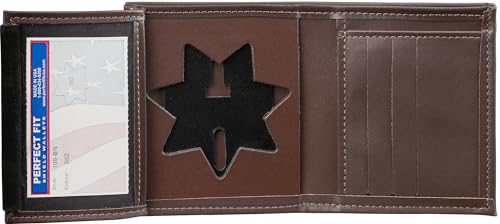 Perfect Fit Shield Wallets Arizona San Francisco Corrections 7-Punkt-Stern-Geldbörse mit verstecktem Abzeichen und Ausweis, Leder, Braun (Ausschnitt 382) von Perfect Fit Shield Wallets