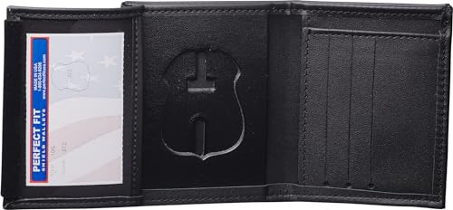 Perfect Fit Shield Wallets Michigan State Police Hidden Badge Bi-Fold Wallet (Cutout PF-372) Black Leather von Perfect Fit Shield Wallets