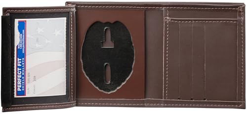 Perfect Fit Shield Wallets Schild mit Adler Polizei und Sicherheit passt für Blackington B 296 Stil versteckte Abzeichen Brieftasche Leder (Ausschnitt PF-209) braun von Perfect Fit Shield Wallets