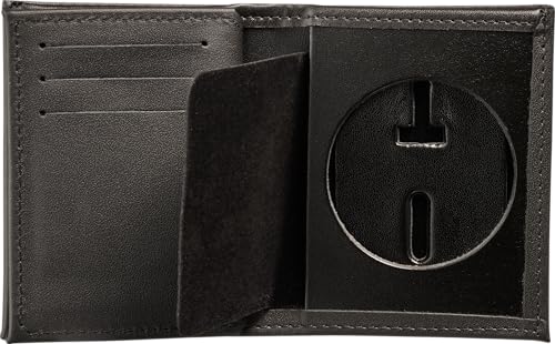 Perfekte Passform, verstecktes Abzeichen, Faltbörse, FBOP Federal Bureau of Prisons Badge and ID Case, Hidden Badge Wallet (Cutout PF 300), schwarzes Leder, Schwarz von Perfect Fit Shield Wallets