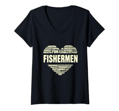 Damen Fakten zum Liebesherz Fischer lieben das Angelleben Ich liebe es zu fischen T-Shirt mit V-Ausschnitt Damen Fakten zum Liebesherz Fischer lieben das Angelleben Ich liebe es zu fischen T-Shirt mit V-Ausschnitt von Perfect Job Lover Heart Gift Design