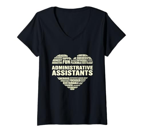 Damen Love Heart Facts Verwaltungsassistenten Lover Admin Life T-Shirt mit V-Ausschnitt Damen Love Heart Facts Verwaltungsassistenten Lover Admin Life T-Shirt mit V-Ausschnitt von Perfect Job Lover Heart Gift Design