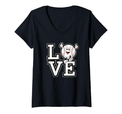 Damen Lustiges Baseball-Liebhaber-Design für Sportbegeisterte T-Shirt mit V-Ausschnitt Damen Lustiges Baseball-Liebhaber-Design für Sportbegeisterte T-Shirt mit V-Ausschnitt von Perfect Sports Outfit Spor Fan Outfit Team Support