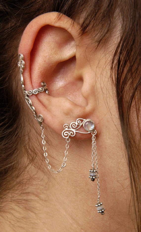 Mond-stein-Ohr-Ring | Manschette Mond-stein-Ohr-Ring | Manschette von PerfectImperfect