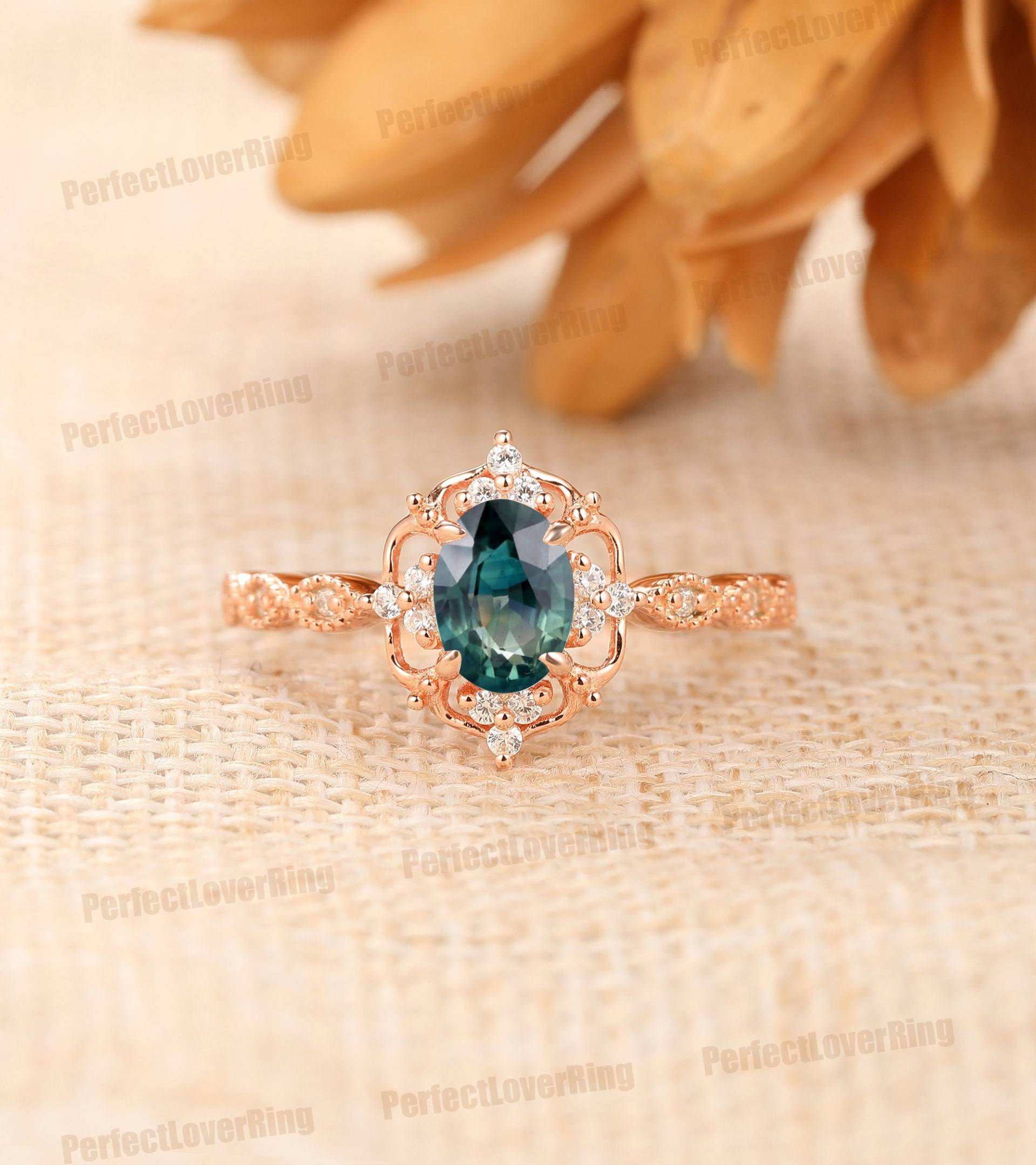 Einzigartiges Jahrestagsgeschenk/5x7mm Oval Cut Natürlicher Teal Saphir Ring Ringe Für Frauen Liebhaber Versprechen Personalisierter Verlobungsring von PerfectLoverRing