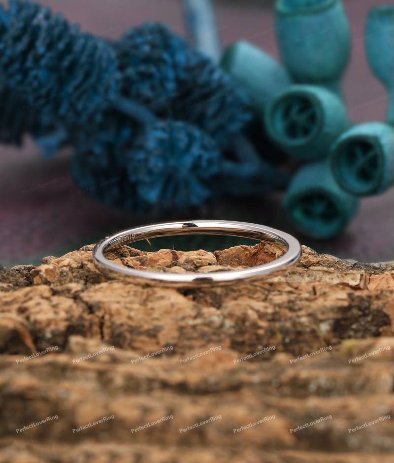 Hochzeit Band/Handgemachter Benutzerdefinierter Ring Stapelbarer Passendes Bandring Valentinstag Geschenk 14K Rose Weiß Gelb Gold Dünnes von PerfectLoverRing