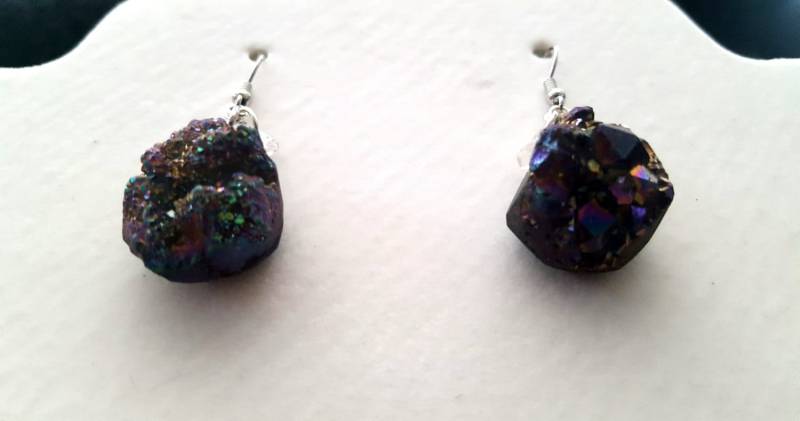 Schwarz/Gold/Bunte Offene Stein Ohrringe Schwarz/Gold/Bunte Offene Stein Ohrringe von PerfectPoisonShop