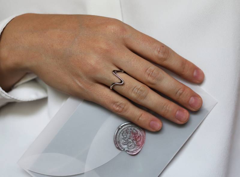 Glücksbringer Boho Silberring Valentinstag Beste Freundin Geschenk Abschluss Für Sie Silberkette Ring Chunky Silberling Schmuck von PerfectPresentStore