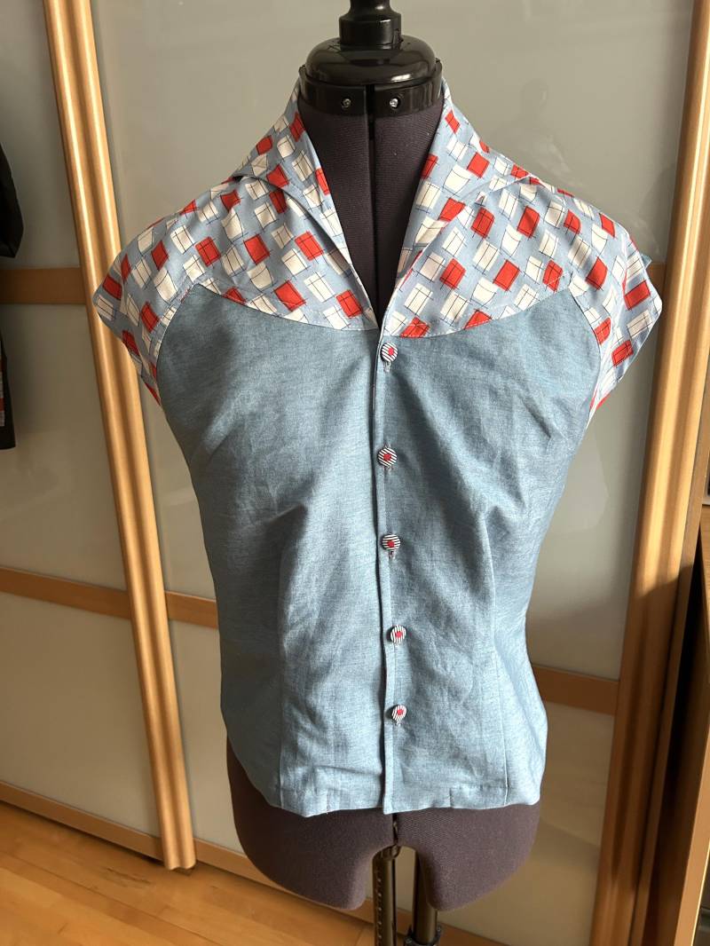 40Er Jahre Style Rockabilly Damenbluse Handgemacht Gr. 38 von PerfectVintageStyle