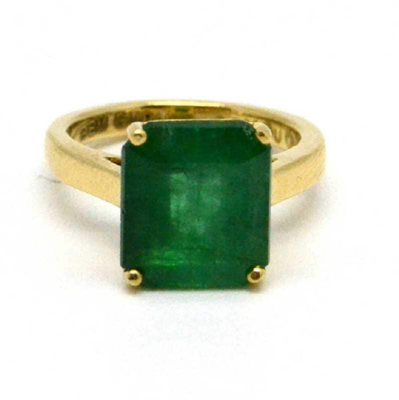 Zertifizierter Natürlicher Smaragdring, 14K Gelbgold Überzogen, Smaragdedelstein-Ring, Ehering-Versprechensring-Geschenk Für Sie Handgemachter von Perfectgemsjewellry