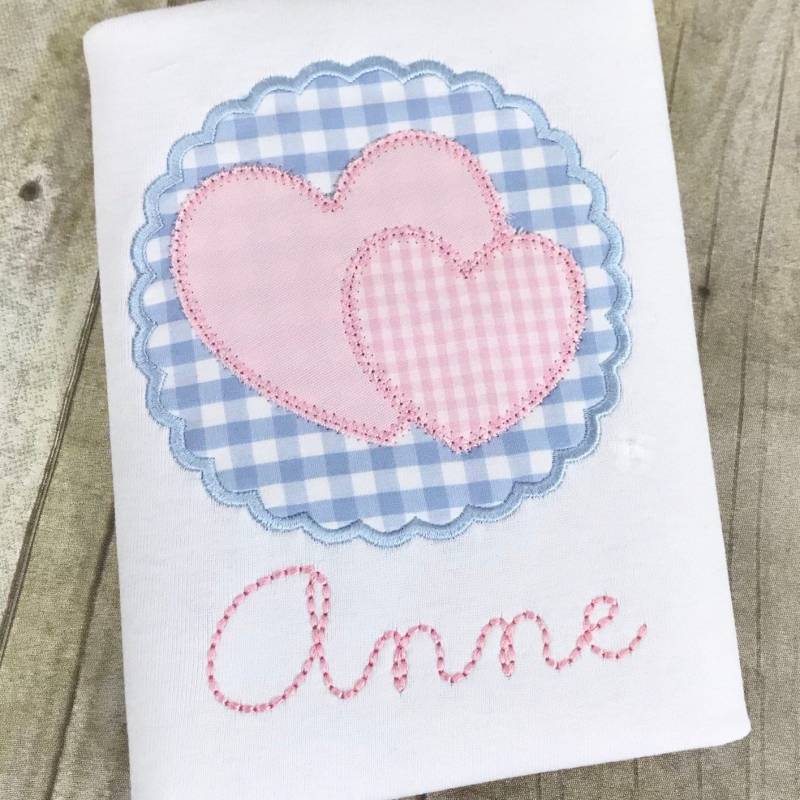 Des Mädchens Personalisierte Valentinstag Herz Shirt - Monogrammiert Mädchen Herz-Shirt Rosa Und Weiß von PerfectlyPlayfulShop