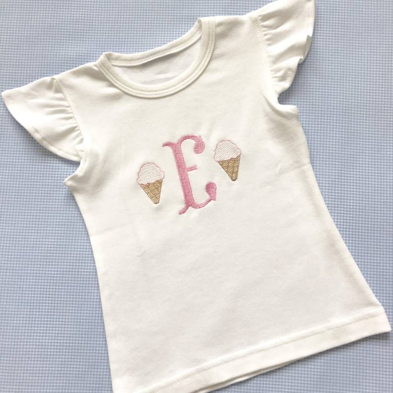 Monogrammiert Mädchen Eis Shirt von PerfectlyPlayfulShop