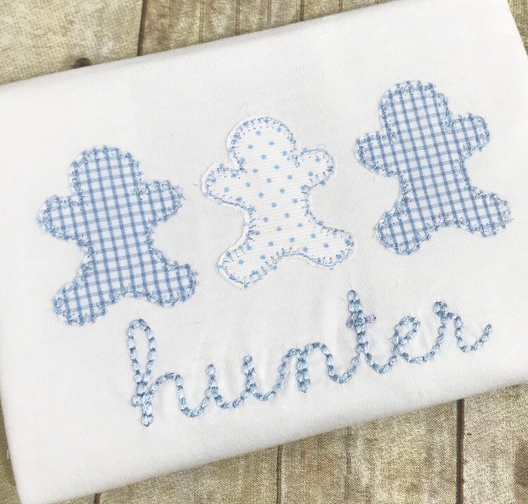 Personalisierte Weihnachten Lebkuchen Mann Monogrammiert Junge Shirt - Kind Winter Outfit von PerfectlyPlayfulShop