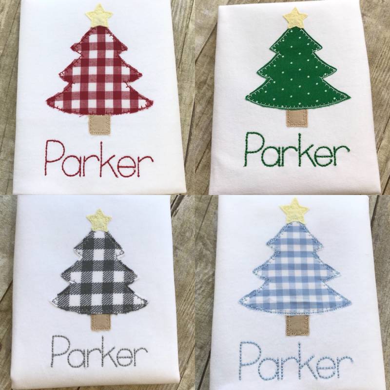 Weihnachtsbaum Bio-Baumwoll-Shirt - Personalisiert Kind Winter Outfit Monogrammiert von PerfectlyPlayfulShop