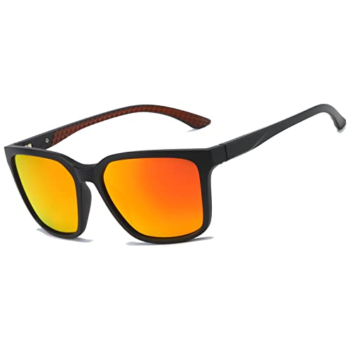 Perfectmiaoxuan Polarisierte Sonnenbrille Herren/Damen, Vintage Elegant Brillengestell Klassisch, HD-Pilotobjektive; Outdoor-Sportarten,Golf,Fahren,Angeln,Reisebrille Mode Sonnenbrille (【MD3】 Rot) von Perfectmiaoxuan