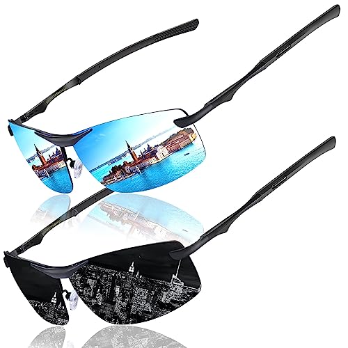 Perfectmiaoxuan Pilotenbrille Sonnenbrille Polarisierte Herren Damen Freien Leichtgewicht Metallrahmen Angeln Fahren Stilvoll Retro Flieger brille UV 400 Fahrerbrille Cat 3 CE von Perfectmiaoxuan