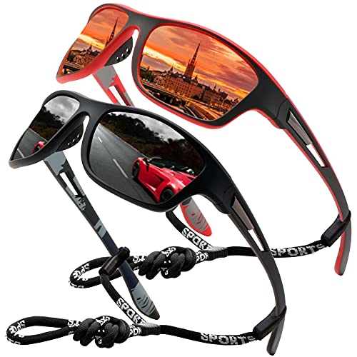 Perfectmiaoxuan Polarisierte Sonnenbrille Herren Damen für Radfahren Fahren Angeln Klettern Sommer Outdoor Mode Leichtgewicht Urlaub Reisen Sonnen brille Seil Brillen Halter von Perfectmiaoxuan