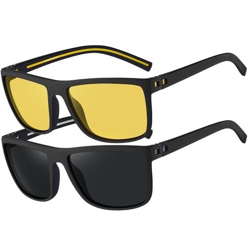 Perfectmiaoxuan Polarisierte Sonnenbrille Herren Damen für Autofahren Radfahren Angeln Sommer Reisen Urlaub Leichte TR90 Retro Rechteckig Pilotenbrille UV-Schutz von Perfectmiaoxuan