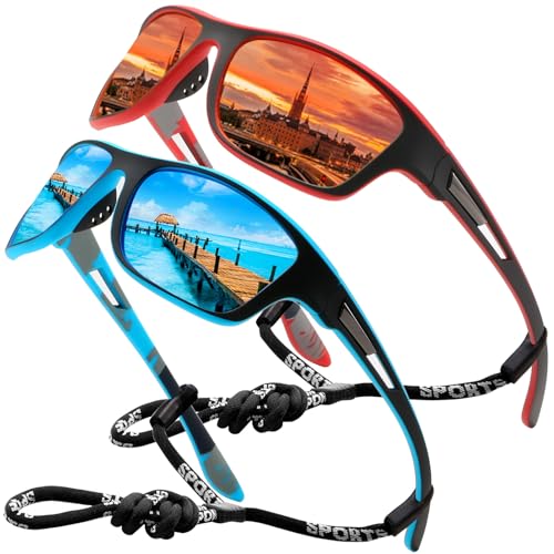 Perfectmiaoxuan Polarisierte Sonnenbrille Herren Damen für Radfahren Fahren Angeln Klettern Sommer Outdoor Mode Leichtgewicht Urlaub Reisen Sonnen brille Seil Brillen Halter von Perfectmiaoxuan