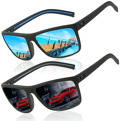 Perfectmiaoxuan Polarisierte Sonnenbrille Herren Damen für Autofahren Radfahren Angeln Sommer Reisen Urlaub Leichte TR90 Retro Rechteckig Pilotenbrille UV-Schutz von Perfectmiaoxuan