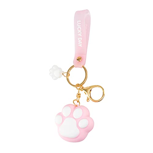 Perfekto24 Schlüsselanhänger Pfote - Key Chain - Haustierschlüsselanhänger - Autoschlüsselanhänger - Schlüsselanhänger Katzenpfote (Pink) von Perfekto24