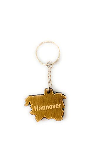 Schlüsselanhänger aus Holz 'Hannover' graviert tolles Geschenk für Frauen und Männer Handmade in Germany 4cm x 3cm von Perfekto24