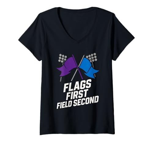 Damen Teamleiter der Colorguard Captain Marching Band Flag Twirl T-Shirt mit V-Ausschnitt Damen Teamleiter der Colorguard Captain Marching Band Flag Twirl T-Shirt mit V-Ausschnitt von Performance Guard Spinning School Band Camp Gift