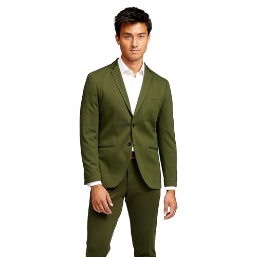 Performance Blazer Herren Dunkelgrün (Größe 58) – Stylischer Slim Fit Herren Stretch Sakko – Stretch Anzugjacke – Bequemer, praktischer Zwei Knopf Sakko für Business & Freizeit von Performance Pants