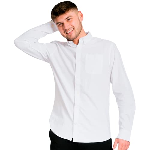 Performance Oxford Shirt Herren Weiß (Größe S) - Bequemes weißes Hemd für Herren - Stylisches Herrenhemd - Hemd für Herren - Modisches Praktisches Herrenhemd für Business und Freizeit von Performance Pants