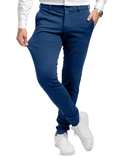 Performance Pants Herren Blau (Größe 36W/36L) - Bequeme Blaue Hose Herren - Stilvolle Chino Hose Stretch - Anzughose Stretch - Modische Praktische Männer Hosen für Business & Freizeit von Performance Pants