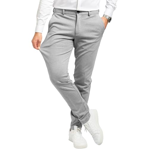 Performance Pants Herren Hellgrau (Größe 40W/30L) - Stilvolle Herren Hosen Stretch - Chino Hose Stretch - Stilvolle Anzughose - Modische Praktische Männer Hosen für Business & Freizeit von Performance Pants