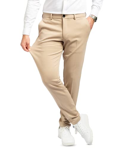 Performance Pants Herren Sand (Größe 29W/34L) - Stilvolle Herren Hosen Stretch - Hosen Herren Stretch - Angenehme Praktische Männer Hosen für Business & Freizeit - Bequeme Stoffhose Herren von Performance Pants