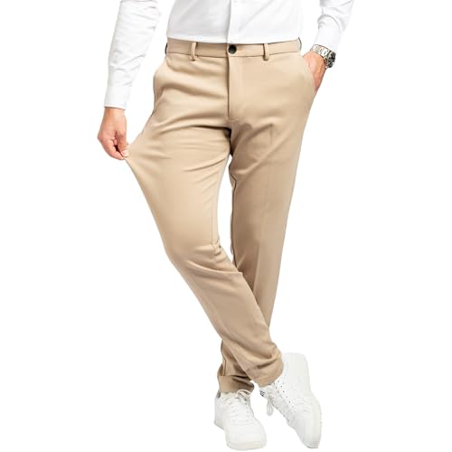 Performance Pants Herren Sand (Größe 34W/36L) - Stilvolle Herren Hosen Stretch - Chino Hose Stretch - Stilvolle Anzughose - Modische Praktische Männer Hosen für Business & Freizeit von Performance Pants