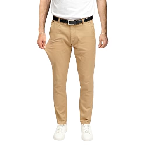 Performance Structure Pants Herren Dunkelbeige (Größe 33W/34L) - Stilvolle Slim Fit Herren Hosen Stretch - Angenehme Männer Hosen für Business & Freizeit von Performance Pants