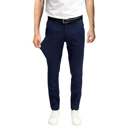 Performance Structure Pants Herren Navy (Größe 31W/34L) - Stilvolle Slim Fit Herren Hosen Stretch - Angenehme Männer Hosen für Business & Freizeit von Performance Pants