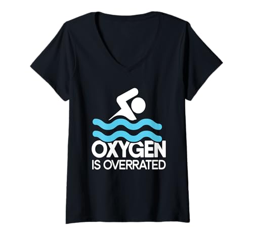 Damen Schwimmshirt – Oxygen Is Overrated Swim T-Shirt mit V-Ausschnitt Damen Schwimmshirt – Oxygen Is Overrated Swim T-Shirt mit V-Ausschnitt von Performance Sports