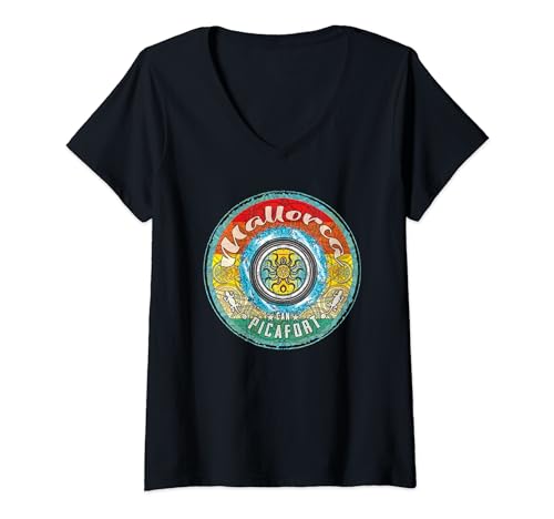 Damen can picafort - mallorca T-Shirt mit V-Ausschnitt Damen can picafort - mallorca T-Shirt mit V-Ausschnitt von Periartwork