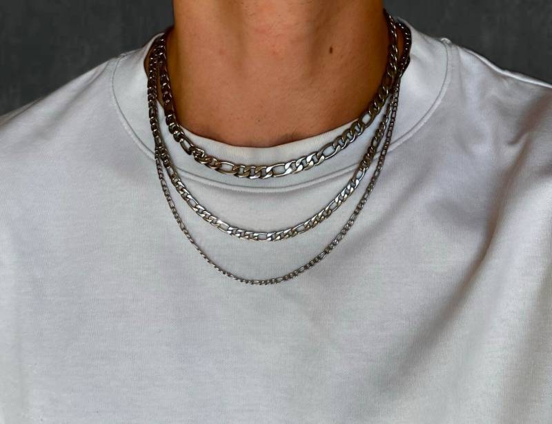 Basic Silberkette in Verschiedenen Größen, Kubanisch, Connell-Kette, Vergoldet, Old Money von PericeShop